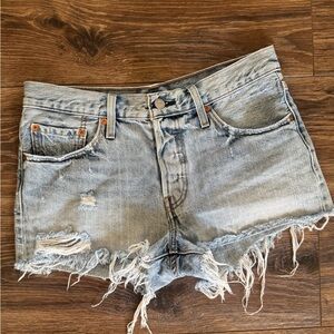 Levi's 501 Cut Off Blue Jean Shorts Size 28